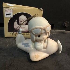 Precious Moments 12416‎ Airplane Have a Heavenly Christmas Ornament in Box 1984